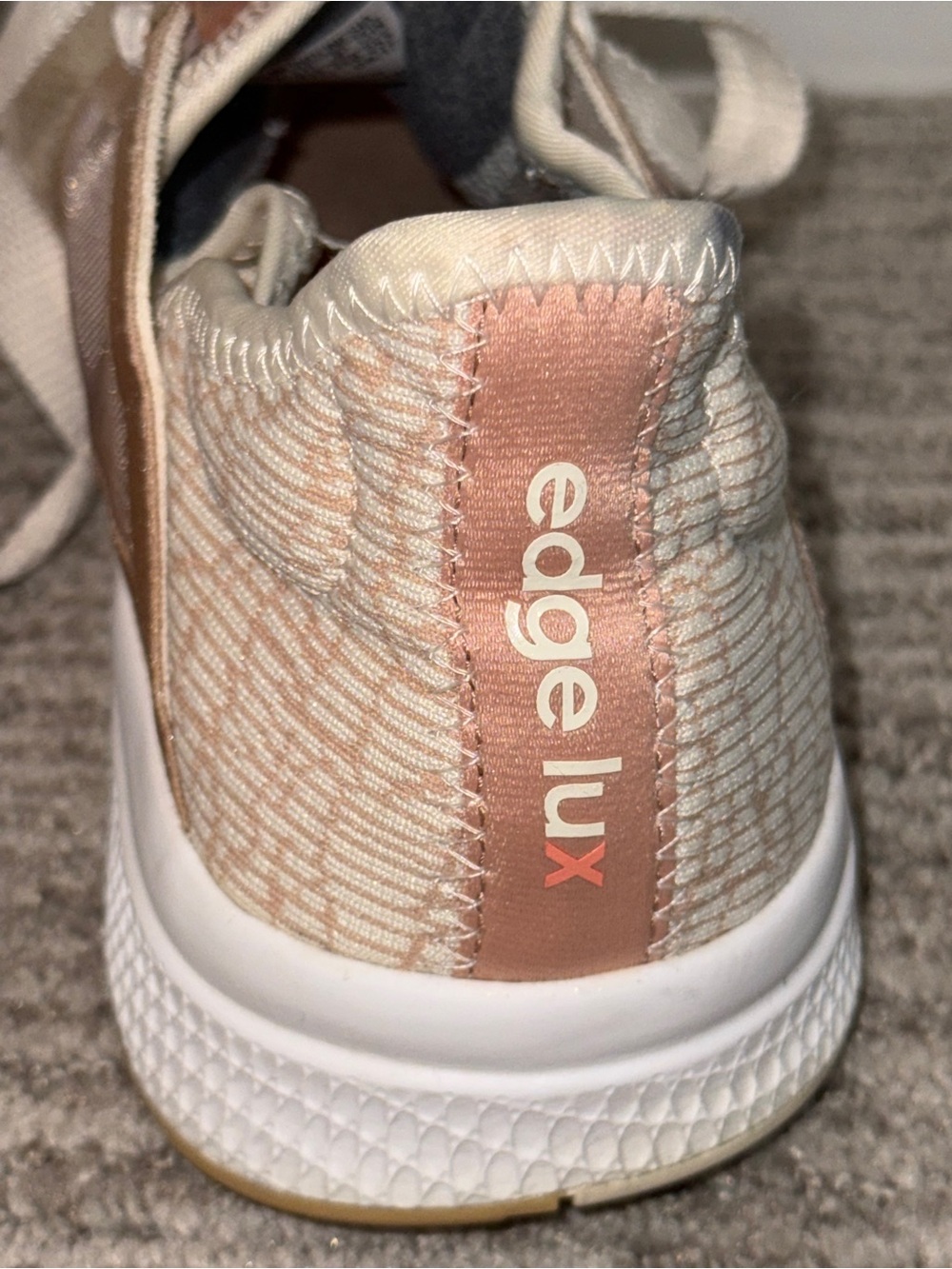 Adidas Women's Beige and Pink Athletic Running Sneakers - Picture 6 of 9